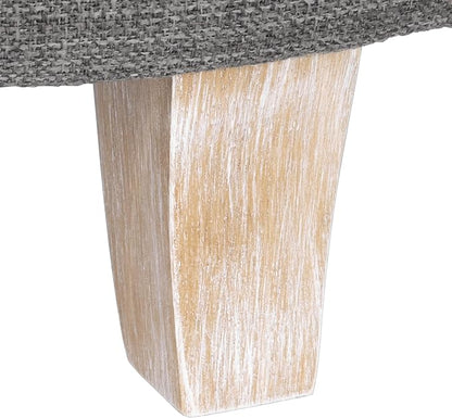 HomePop 19" Round Storage Ottoman - Gray Woven