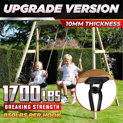 PAMAZY [Upgraded] 1700 lb Capacity 2PCS M10 Stainless Steel Pad Eye Hooks+2PCS 10MM Snap Hook + 8PCS Heavy Duty Screws for Hammock Hanging Kit, Swing Hanging, Wall/Ceiling Mount, Indoor & Outdoor