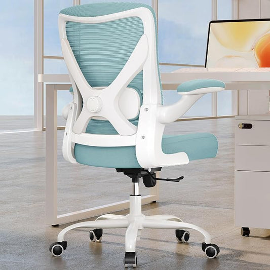 Office Chair - Ergonomic Desk Chair with Adjustable Lumbar Support, Mesh Computer Chair, Executive Office Chairs for Adults, Wide Seat Office Chair Back Support for Tall Men (Mint Green)