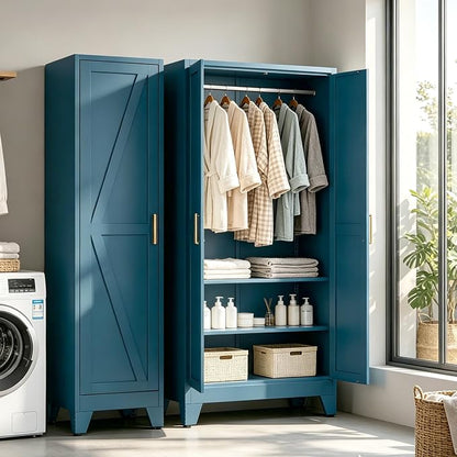 71" H Pantry Cabinet,Metal Storage Cabinets with Doors and Shelves,Tall Food Kitchen Cabinets,Farmhouse Kitchen Cabinet,Freestanding Cabinet