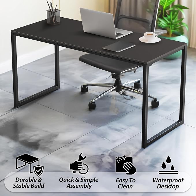 SHW Mission 32-Inch Home Office Computer Desk, Black