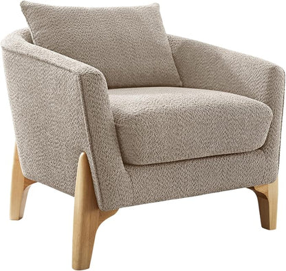 VANOMi 32" Living Room Chairs, Comfy Chair for Bedroom with Thick Cushion, Sharpe Arm Chair for Reading, Office, Apartment, Camel