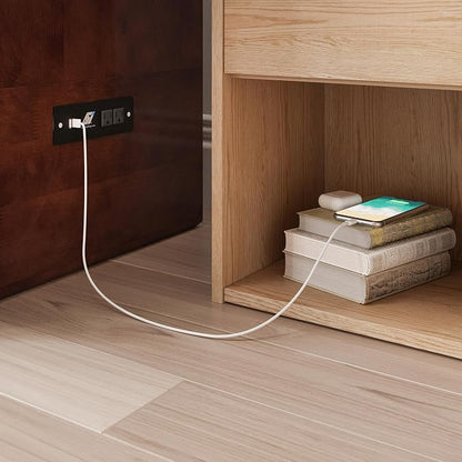 AFI, Southampton Murphy Bed Chest Full with 6" Mattress, Built-in USB Charger & Storage Drawer, Walnut