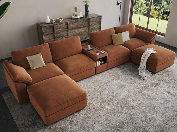 EASE MOOSE U Shape Sectional Modular Sofa, Deep Seat Oversized Couch