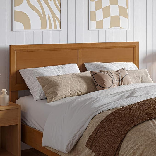 AFI, Sophia Adjustable Modern Full Wood Headboard, Light Toffee