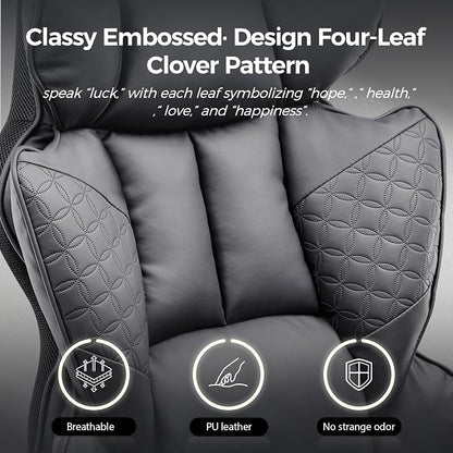 GTPLAYER Big and Tall Gaming Chair 400lbs Heavy Duty Office Chair with Foot Rest & Ergonomic Pocket Spring Lumbar Support, High Back 3D Saddle Shaped Cushion for Back Pain Relief, Grey