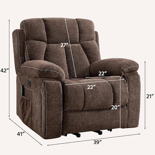 CANMOV Power Lift Recliner Massage Heat Heavy Duty Reclining 2 Cup Holders