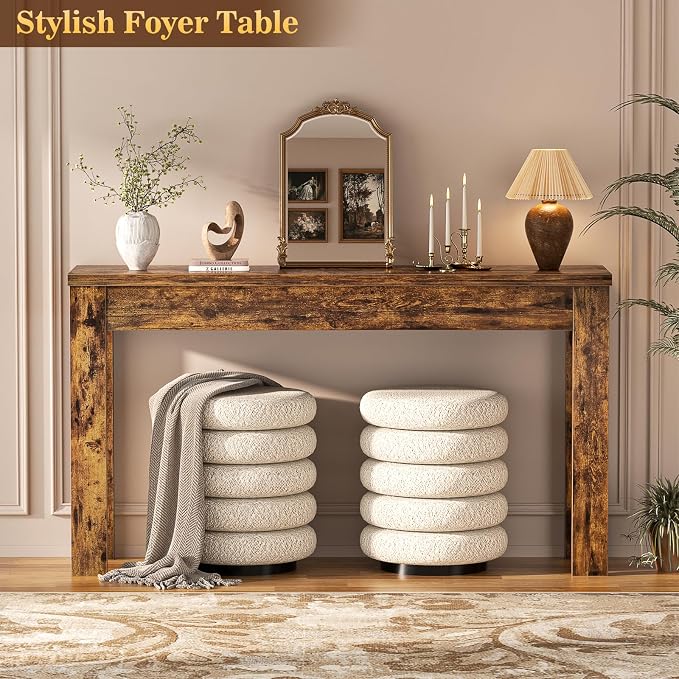 Armocity Console Table, 47" Farmhouse Wood Entryway Table, Sofa Tables Narrow Long Behind Couch, Entry Table for Entrance, Hallway, Living Room, Rustic Brown
