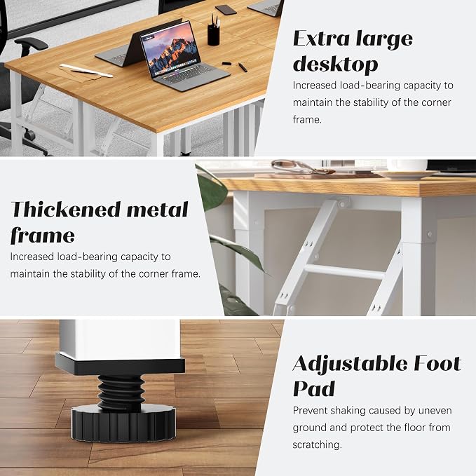 Need Office Computer Desk -35.8 L Sturdy and Heavy Duty Folding Laptop Table,Writing Table/Home Office Desk/Sewing Table, No Assembly Required, Teak & White Frame