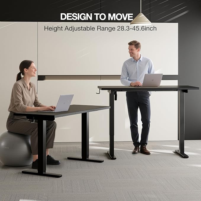 Acrolix Electric Standing Desk, Height Adjustable Home Office Desk with Memory Presets & Cable Management,Black Sit Stand Desk for Work from Home, Ergonomic Computer Desk (55" x 24")