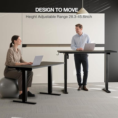 Acrolix Electric Standing Desk, Height Adjustable Home Office Desk with Memory Presets & Cable Management,Black Sit Stand Desk for Work from Home, Ergonomic Computer Desk (55" x 24")