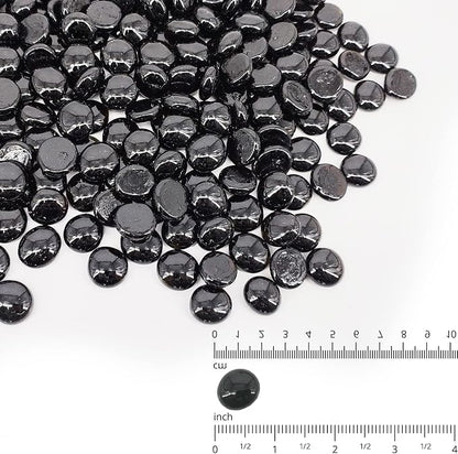Fire Glass 19 Pound Onyx Black Glass Beads for Fire Pit 1/2 inch Tempered Glass Rocks