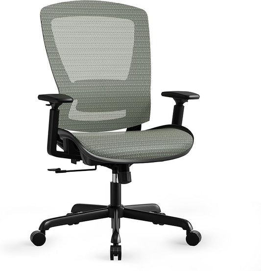 ELABEST Mesh Office Chair,Ergonomic Computer Desk Chair,Sturdy Task Chair- Adjustable Lumbar Support & Armrests,Tilt Function,Comfort Wide Seat,Swivel Home Office Chair (Dusty Sage)