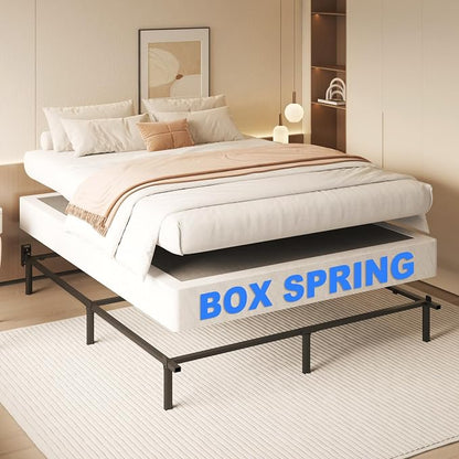 NHODIR 7 Inch Full Box Spring-Heavy Duty Metal Bed Foundation, Noise-Free & Tool-Free Easy Assembly,Mattress Support Base for Full Size Bed