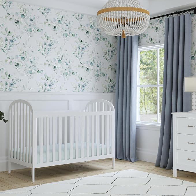Davinci Beau 3-in-1 Convertible Baby Crib, White | GREENGUARD Certified, Converts to Toddler Bed & Daybed, 4 Adjustable Mattress Heights, Toddler Conversion Kit Sold Separately