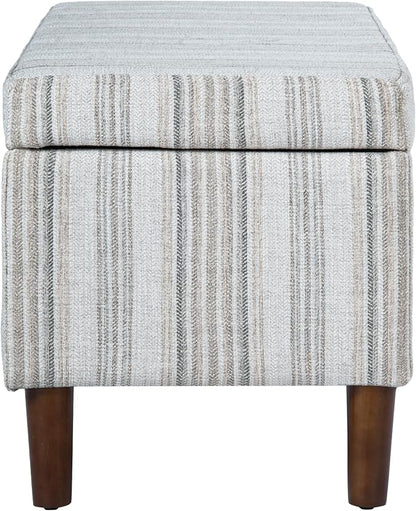 HomePop Malmo 36" Storage Bench - Gray Striped Pattern