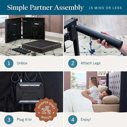 Lucid® L300 Adjustable Bed Frame – USB – Memory Position – Remote, Twin XL