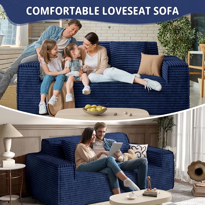 Luxanimarion 75'' Modern Loveseat Sofa, No Assembly Required Comfy Deep Seat Couches 1 pcs for Living Room, Bedroom, Apartment