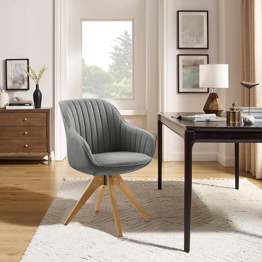 Art Leon Beech Wood Swivel Desk Chair for Home Office, No Wheels