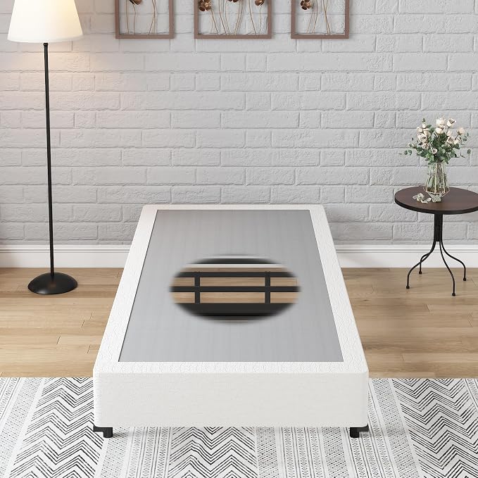 FMDMR Twin Box Spring with Fabric Cover Set,7 Inch High Profile Box Spring Twin with 2500lbs Max Weight Capacity, Durable Mattress Foundation Easy Assembly, Non-Slip, Noise Free