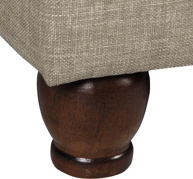 HomePop 22" Medium Rectangular Storage Ottoman - Tan Linen
