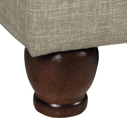 HomePop 22" Medium Rectangular Storage Ottoman - Tan Linen