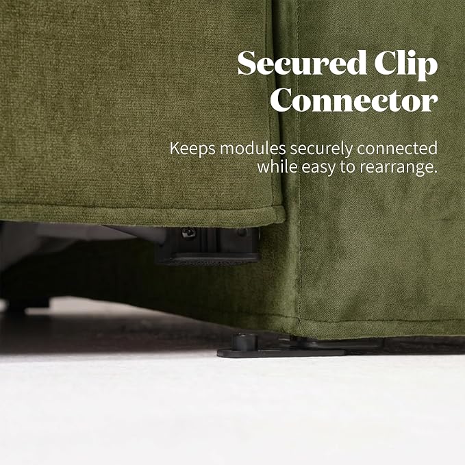 Cloud Modular Hosting Sectional, Oversized Deep Seat Comfort, Luxe Chenille | Fully Removable Washable Covers, Memory Foam Seat Cushions, Storage Ottoman, Premium Fabric