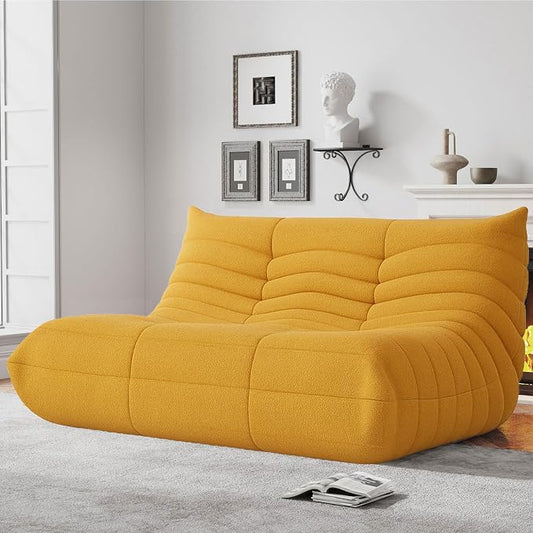 WHGBJA Bean Bag Chairs for Adults with Memory Foam Couch, Loveseat Sofa Chair for Bedroom, Living Room, Reading, Gaming Floor Sofa Couch, Boneless, Comfy