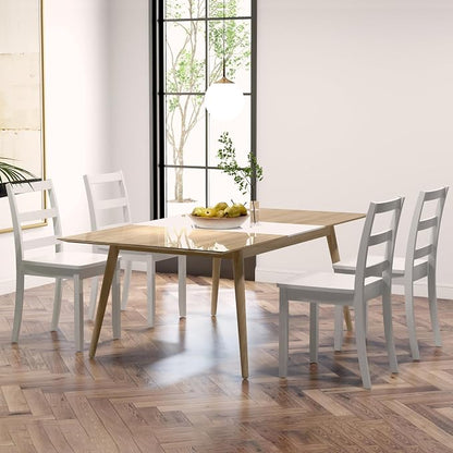 NAFORT Wood Dining Chairs Set of 6, High Ladder Back Kitchen Side Chair with Solid Rubber Wood Legs, Max Load of 400 Lbs, Modern Restaurant Chairs for Kitchen and Dining, Home Workspace