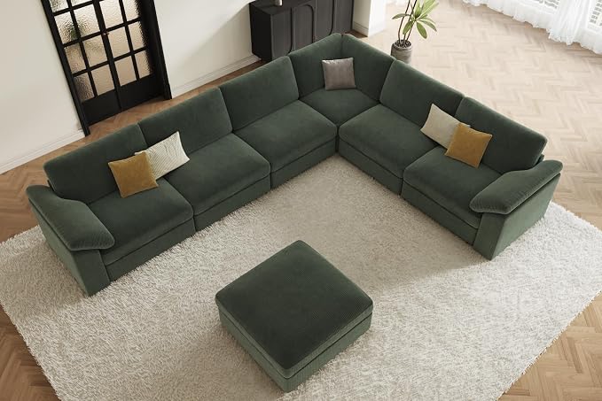 EASE MOOSE Oversized Modular Sofa,Luxury Modern Comfort Large L Shape Sectional Couch Wide Deep Seat Sectional Cloud Couch,Removable Cover