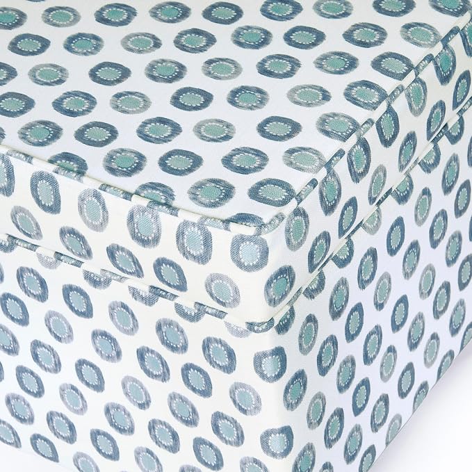 HomePop 18" Classic Square Storage Ottoman - Green Medallion Ikat Print