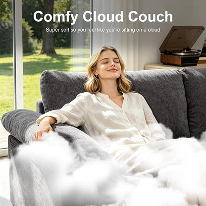 Oversized L Shaped Sectional Couch for Living Room, Extra Large Deep Seat Modular Sectional Sofa with Washable Covers, Modern Cloud Couch for Apartment, Bedroom (Gray, Corner V Shape 6 Seat)
