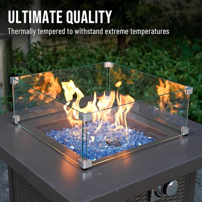 Skyflame 10-Pound Fire Glass for Fireplace Fire Pit and Landscaping, Pacific Blue Reflective, 1/2-Inch