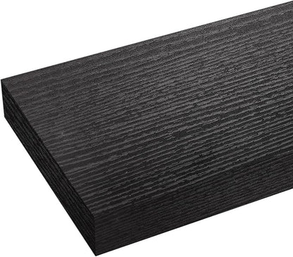 Black Floating Shelves for Wall,Wood Shelves for Bathroom, Living Room, Bedroom and Kitchen,Wall Shelves for Books,Room Decor&Storage(Set of 3, 11.8 Inch)