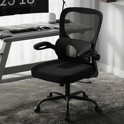 AreShark Office Chair Ergonomic Desk Chairs with Adjustable Lumbar Support, High Back Breathable Mesh Chair with Wheels& Flip-up Armrests,Rolling Swivel Comfy Task Computer Chair for Home Work Gaming