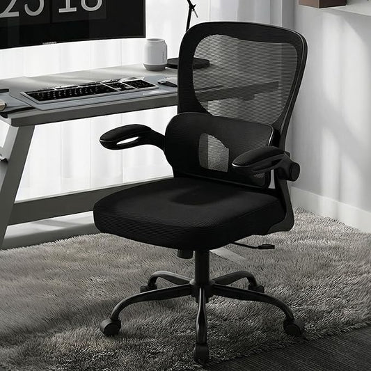 AreShark Office Chair Ergonomic Desk Chairs with Adjustable Lumbar Support, High Back Breathable Mesh Chair with Wheels& Flip-up Armrests,Rolling Swivel Comfy Task Computer Chair for Home Work Gaming