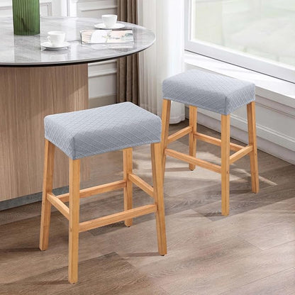 YISUN Stool Covers Rectangle - 2 Pack Stretch Waterproof Saddle Seat Cover Counter Bar Stools Bar Chairs Covers Kitchen Island Chairs Cushion Protector