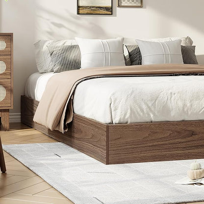 GarveeHome King Size Wood Platform Bed Frame,Wooden Bed Frame Without Headboard, Wood Slat Support,No Box Spring Needed, Easy Assembly