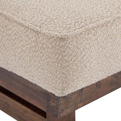 Christopher Knight Home Hillman Boucle Fabric Ottoman with Wood Frame,Rectangular Footrest Bench,Non Storage Ottoman Bench for Living Room Bedroom Entryway Home Decor,Light Brown