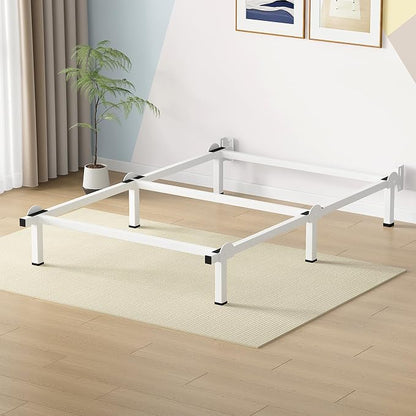 Superay Metal Bed Frame, 6-Leg Bed Base, 8 inches Support for Box Spring, Twin, Easy Assembly, White