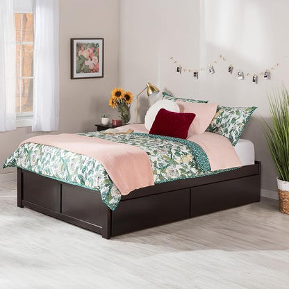 AFI, Concord Full Platform Bed with Footboard & Storage Drawers, Espresso