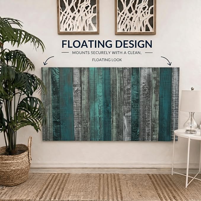 Barn Walls Wood Plank Headboard - Twin Size Urban Industrial Wall Mounted, Linear Color Overlay White Mint Turquoise & Pale Green on Black Barrel Deep Stain, Real Wood Accent