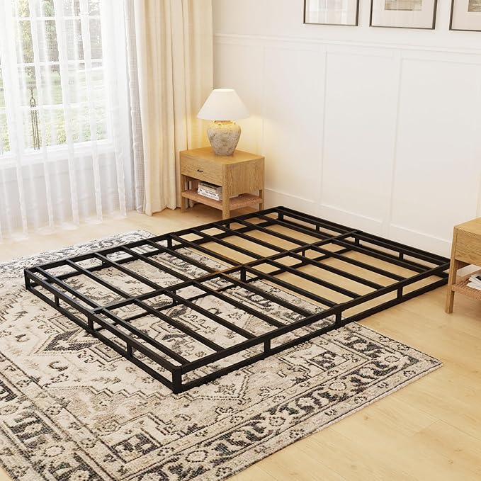 OSASET Queen Box Spring, 4 Inch Box Spring for Queen Bed, Heavy Duty Metal Frame Mattress Foundation Support for 3000lbs, Easy Assembly, Noise Free, Non Slip