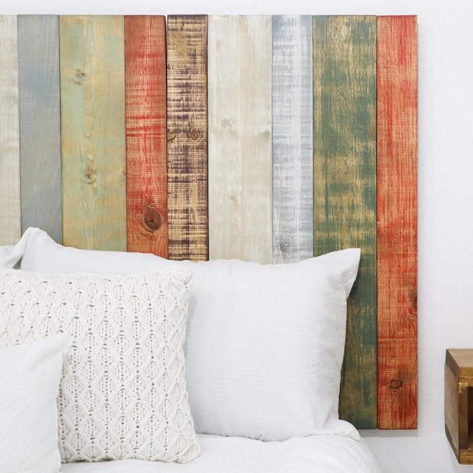 Barn Walls Retro Mix Headboard California King Size, Hanger Style, Handcrafted. Mounts on Wall. Easy Installation