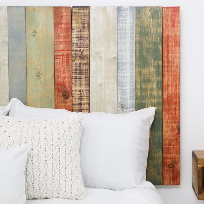 Barn Walls Retro Mix Headboard King Size, Hanger Style, Handcrafted. Mounts on Wall. Easy Installation