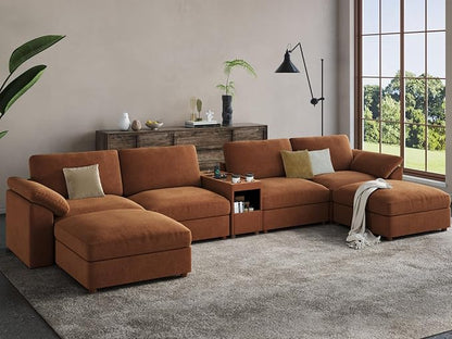 EASE MOOSE U Shape Sectional Modular Sofa, Deep Seat Oversized Couch