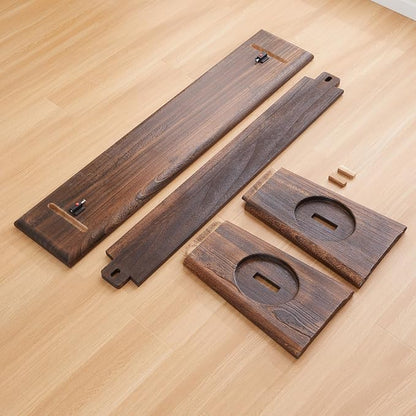 Rustic Wood Bench Indoor, Narrow Farmhouse Style Entry Bench,Skinny and Noodle Bench Dark Brown