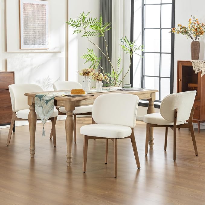 YOUNIKE Dining Chairs Set of 4 Modern Kitchen Dining Room Chairs Beige
