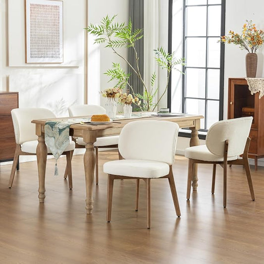 YOUNIKE Dining Chairs Set of 4 Modern Kitchen Dining Room Chairs Beige