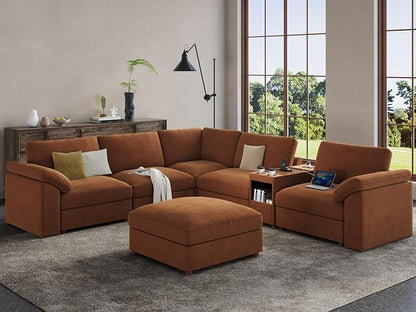 EASE MOOSE Oversized L Shape Sectional Sofa, Deep Seat Modular Couch